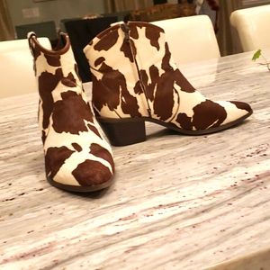 INC Cow Print Booties